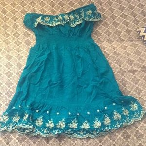 Strapless Blue Dress